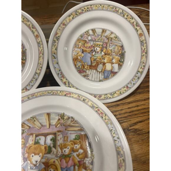 Royal Worcester `WOOSTER BEAR` Adorable 3 Plate Set Fine Porcelain EXCELLENT! - Picture 11 of 11